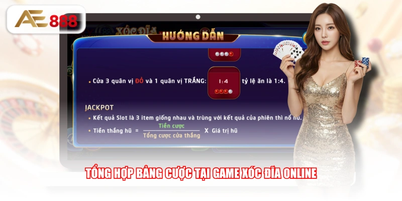 Tổng hợp bảng cược tại game Xóc Đĩa Online